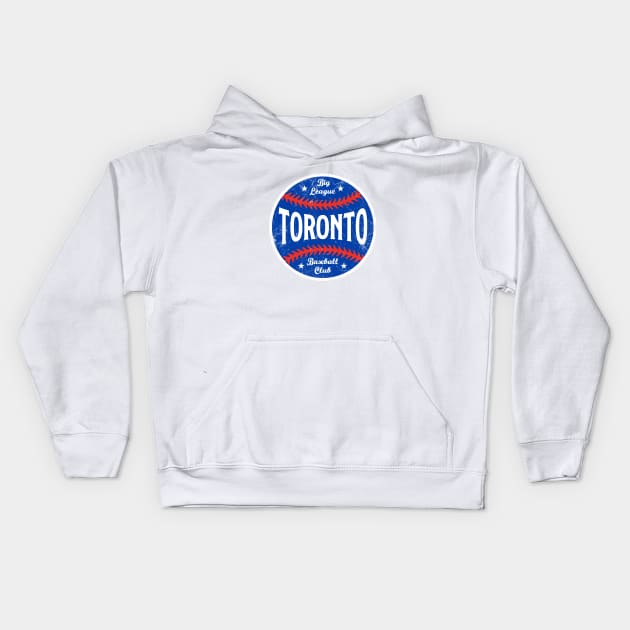 Toronto Retro Big League Baseball - White Kids Hoodie by KFig21